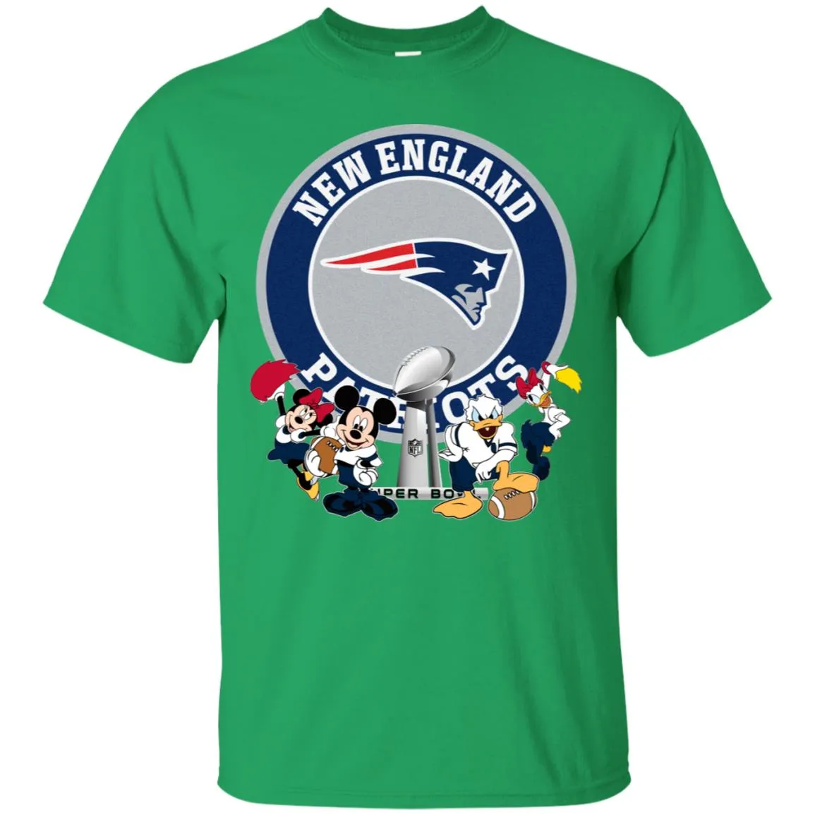 Nfl – New England Patriots Super Bowl 2019 Mickey Mouse Minnie Mouse Donald Duck Daisy Duck Football Men Cotton T-Shirt