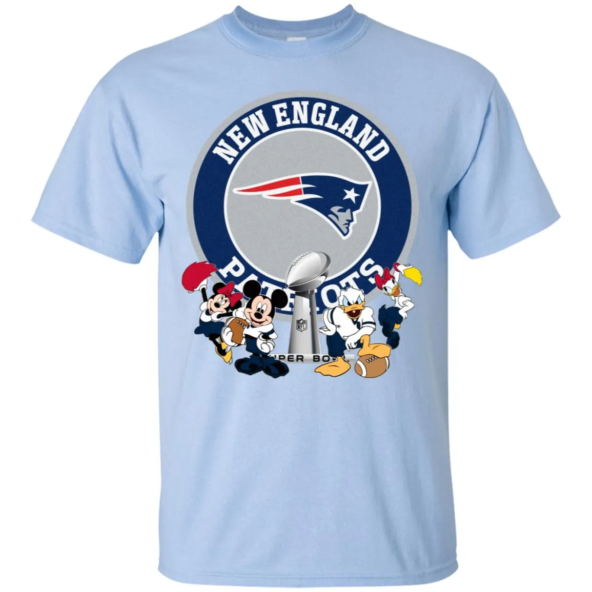 Nfl – New England Patriots Super Bowl 2019 Mickey Mouse Minnie Mouse Donald Duck Daisy Duck Football Men Cotton T-Shirt