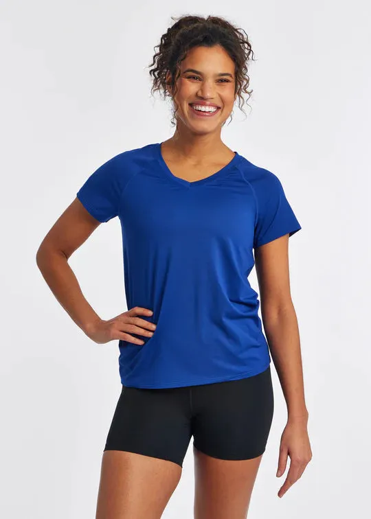 Oiselle | Essential Bird V-Neck Short Sleeve | Women's | Deep Blue