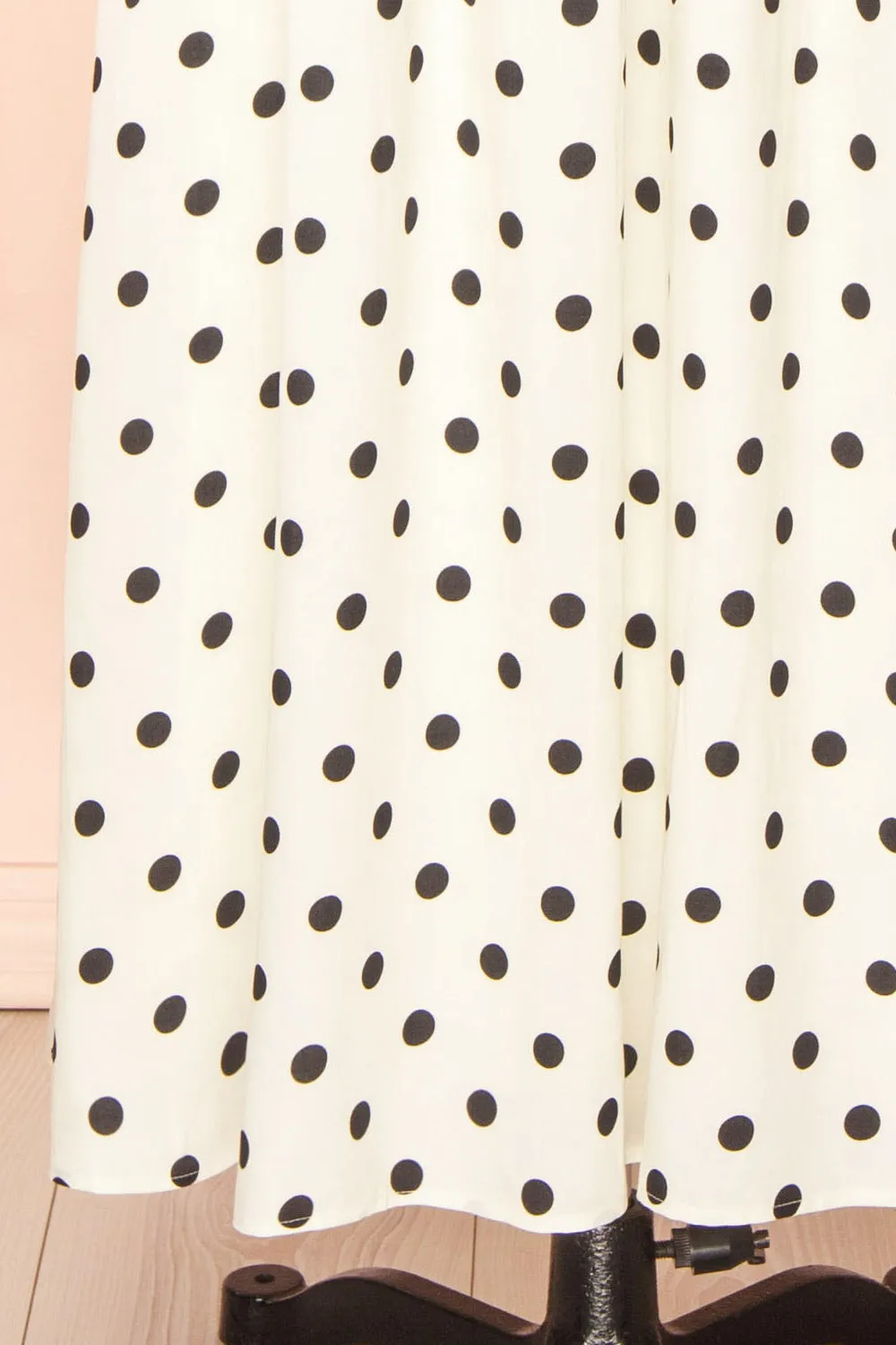 Onomati | White Maxi Dress w/ Black Polka Dots