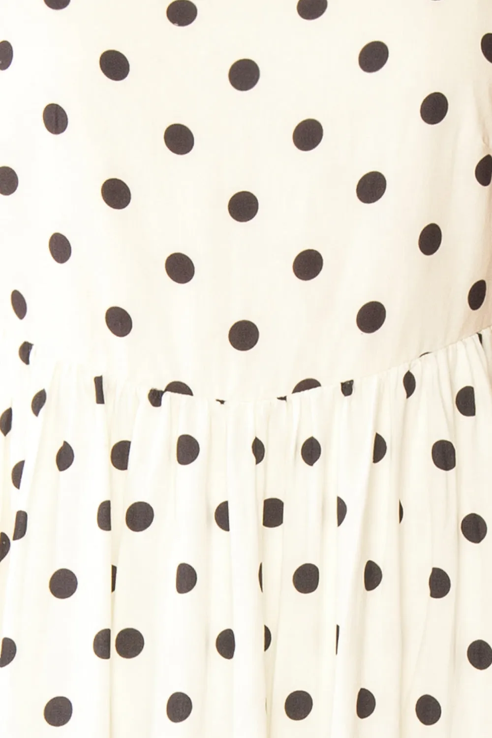 Onomati | White Maxi Dress w/ Black Polka Dots