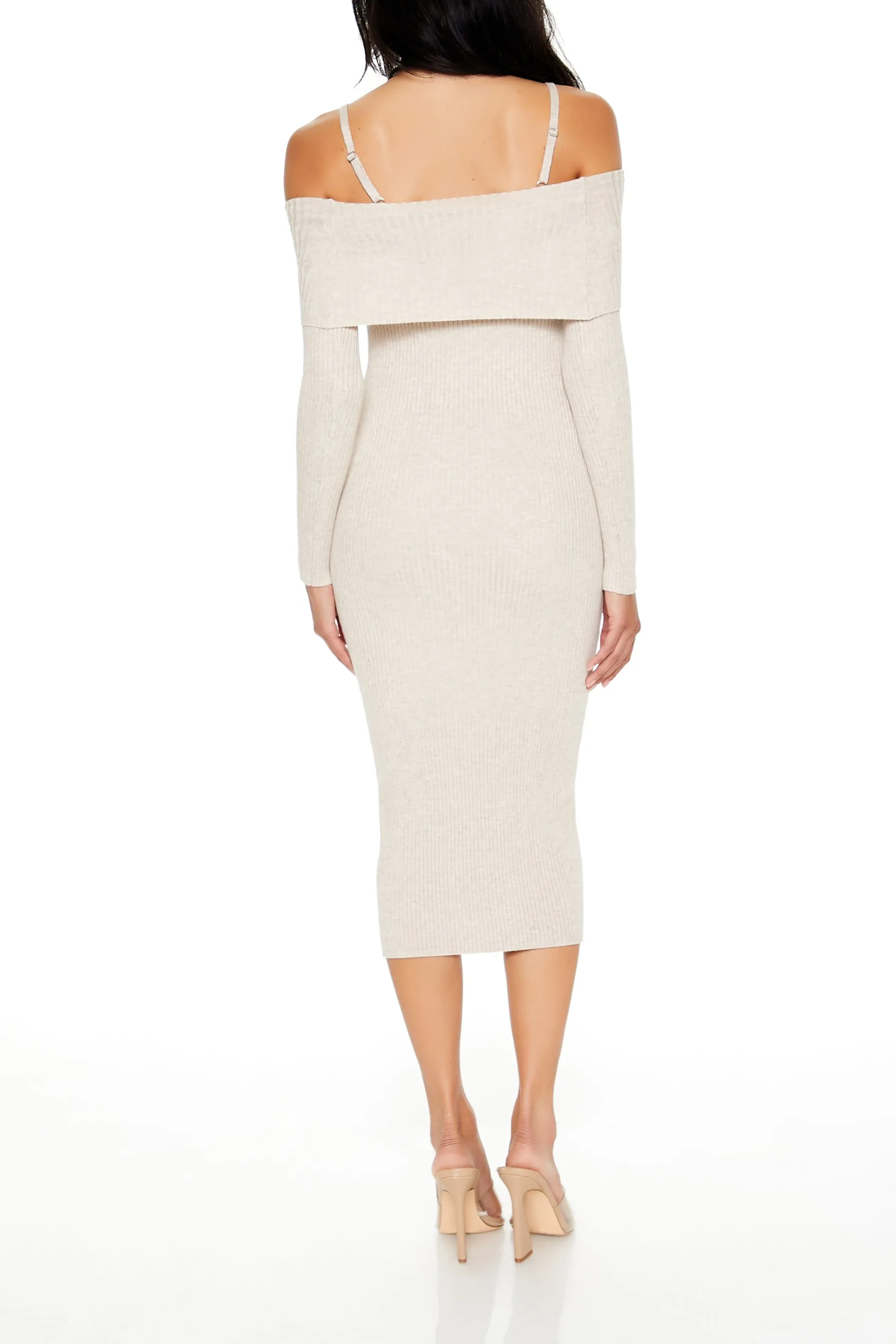 Open Shoulder Midi Sweater Dress