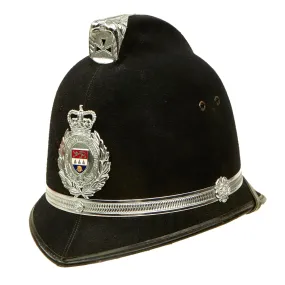 Original British Comb Top West Mercia Constabulary Bobby Helmet - Formerly Part the Yeoman Warders Club Collection