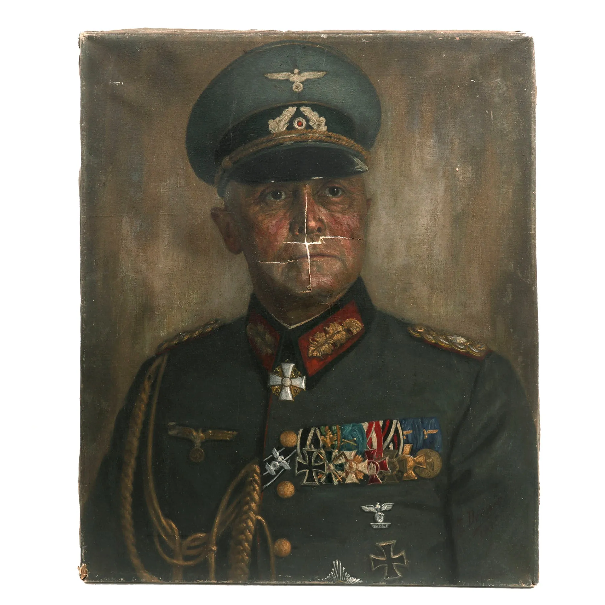 Original German WWII Commander General der Artillerie Paul Bader - 2nd Motorized Infantry Div. & Serbian Territory Uniform & Portrait Set - Formerly Part of the A.A.F. Tank Museum