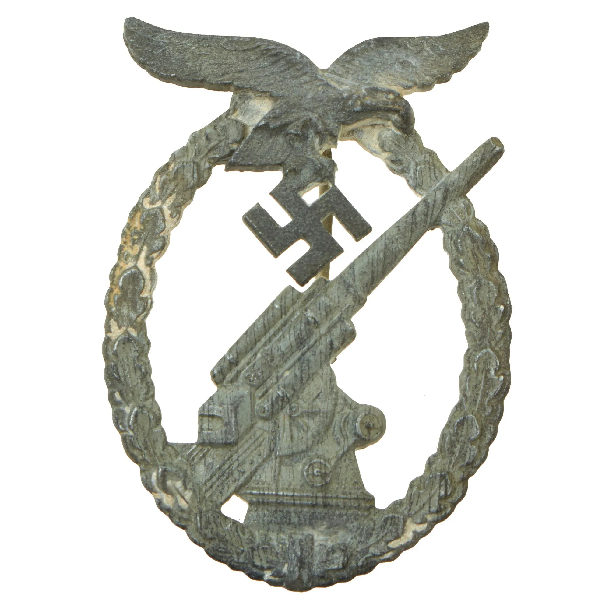 Original German WWII Luftwaffe Anti-Aircraft Flak Battle Badge by Steinhauer & Lück