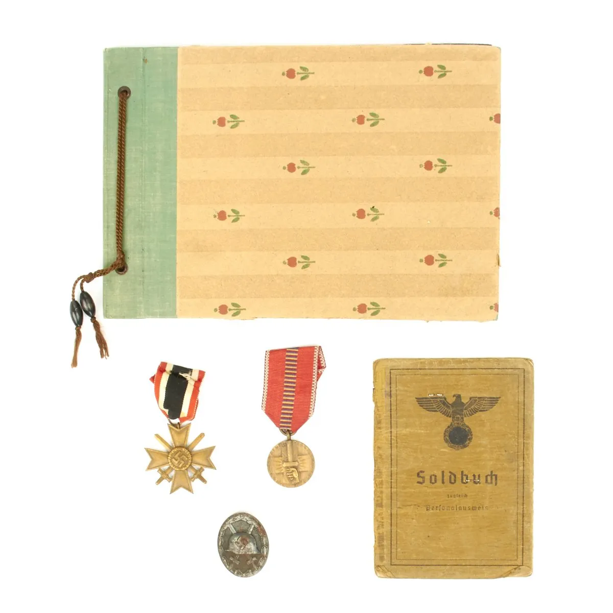 Original German WWII Named Soldbuch - Photo Album - Medal Grouping