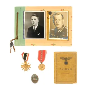 Original German WWII Named Soldbuch - Photo Album - Medal Grouping