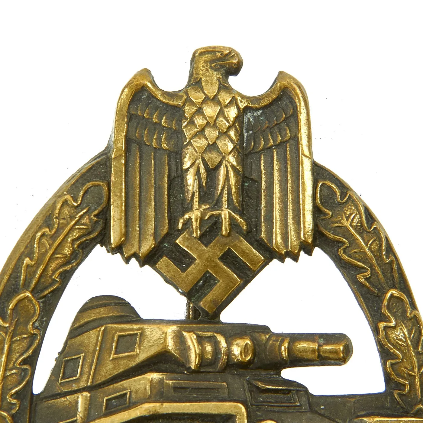 Original German WWII Panzer Assault Badge in Bronze Grade by Karl Wurster