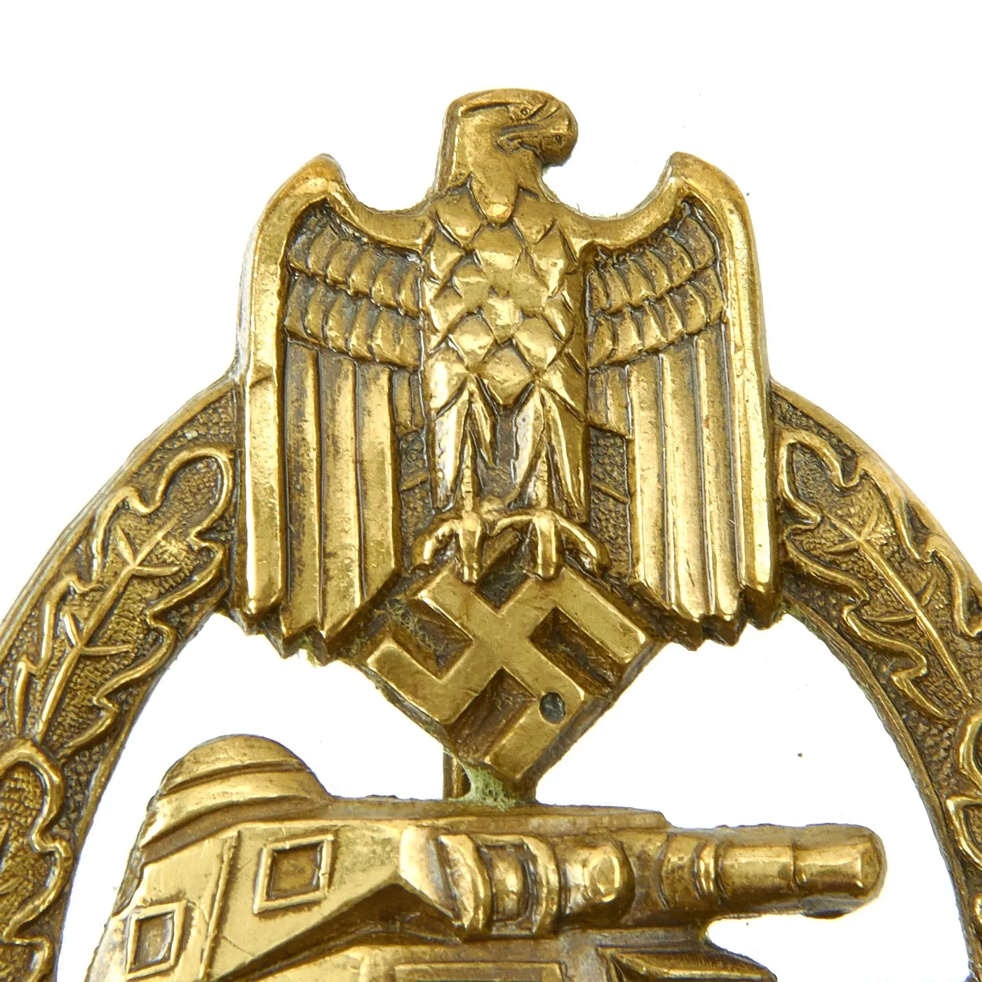 Original German WWII Panzer Assault Badge in Bronze Grade - Hollow Version