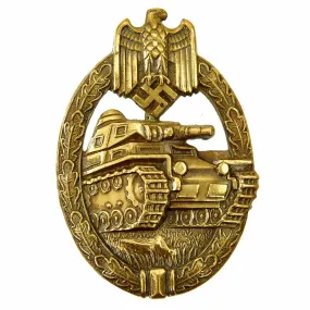 Original German WWII Panzer Assault Badge in Bronze Grade - Hollow Version