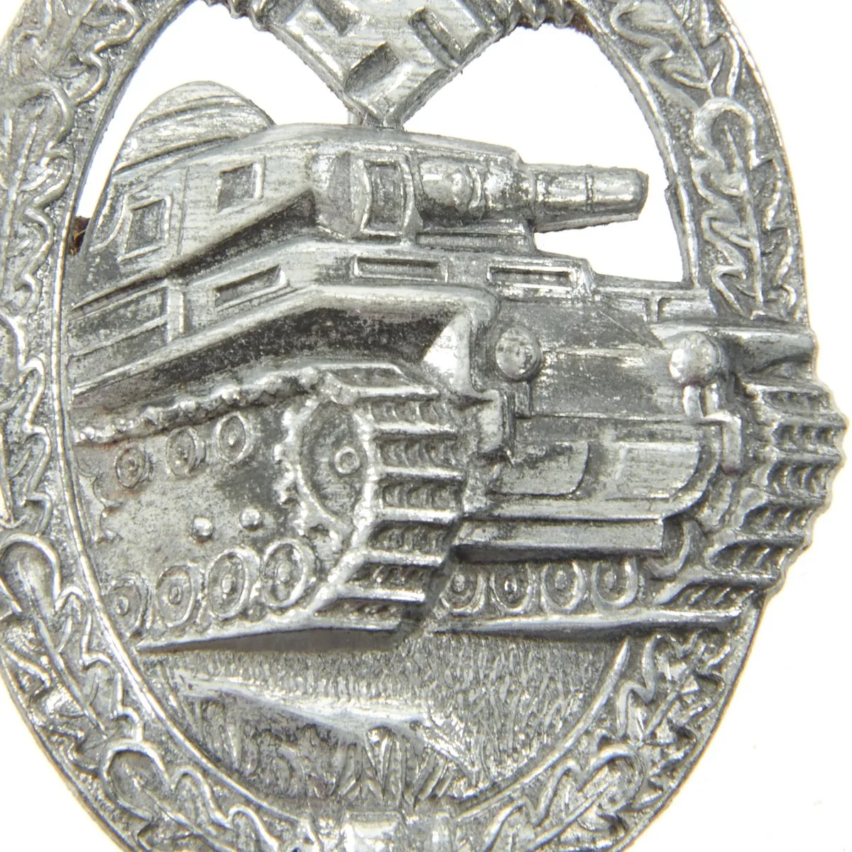 Original German WWII Panzer Assault Tank Badge Silver Grade by Rudolf Karneth