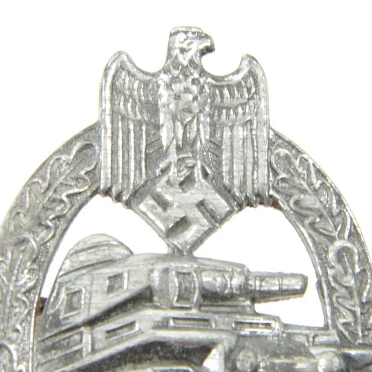 Original German WWII Panzer Assault Tank Badge Silver Grade by Rudolf Karneth