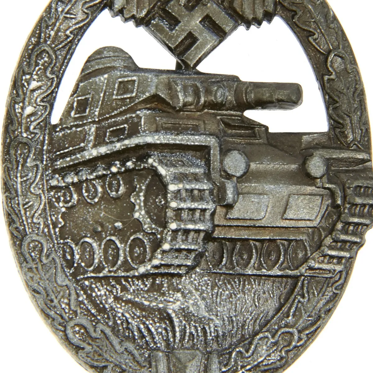 Original German WWII Panzer Assault Tank Badge - Silver Grade