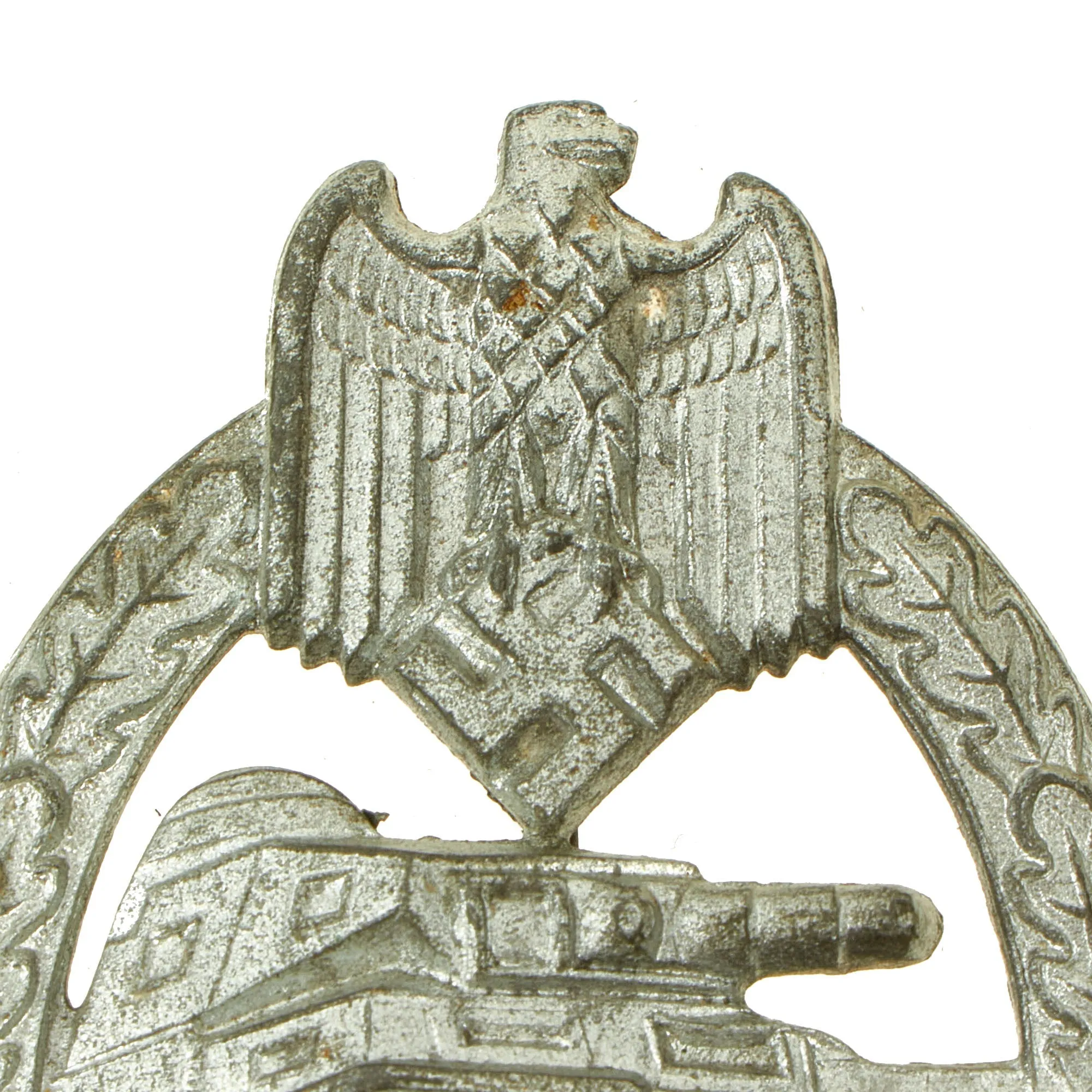 Original German WWII Silver Grade Panzer Assault Tank Badge by Steinhauer & Lück - Scoop Back Version