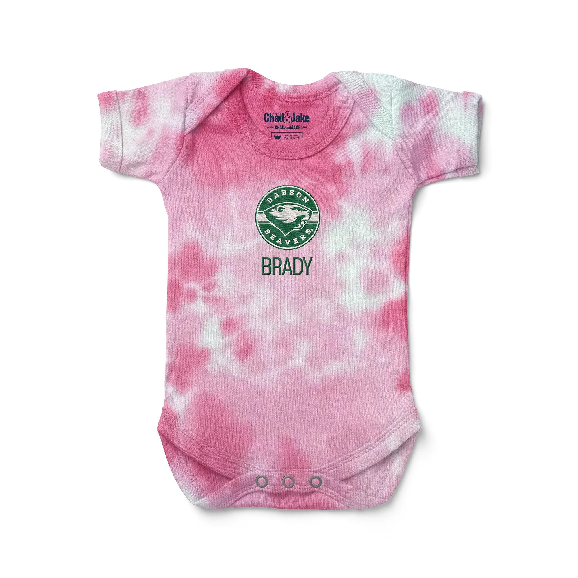 Personalized Babson Beavers Tie Dye Bodysuit