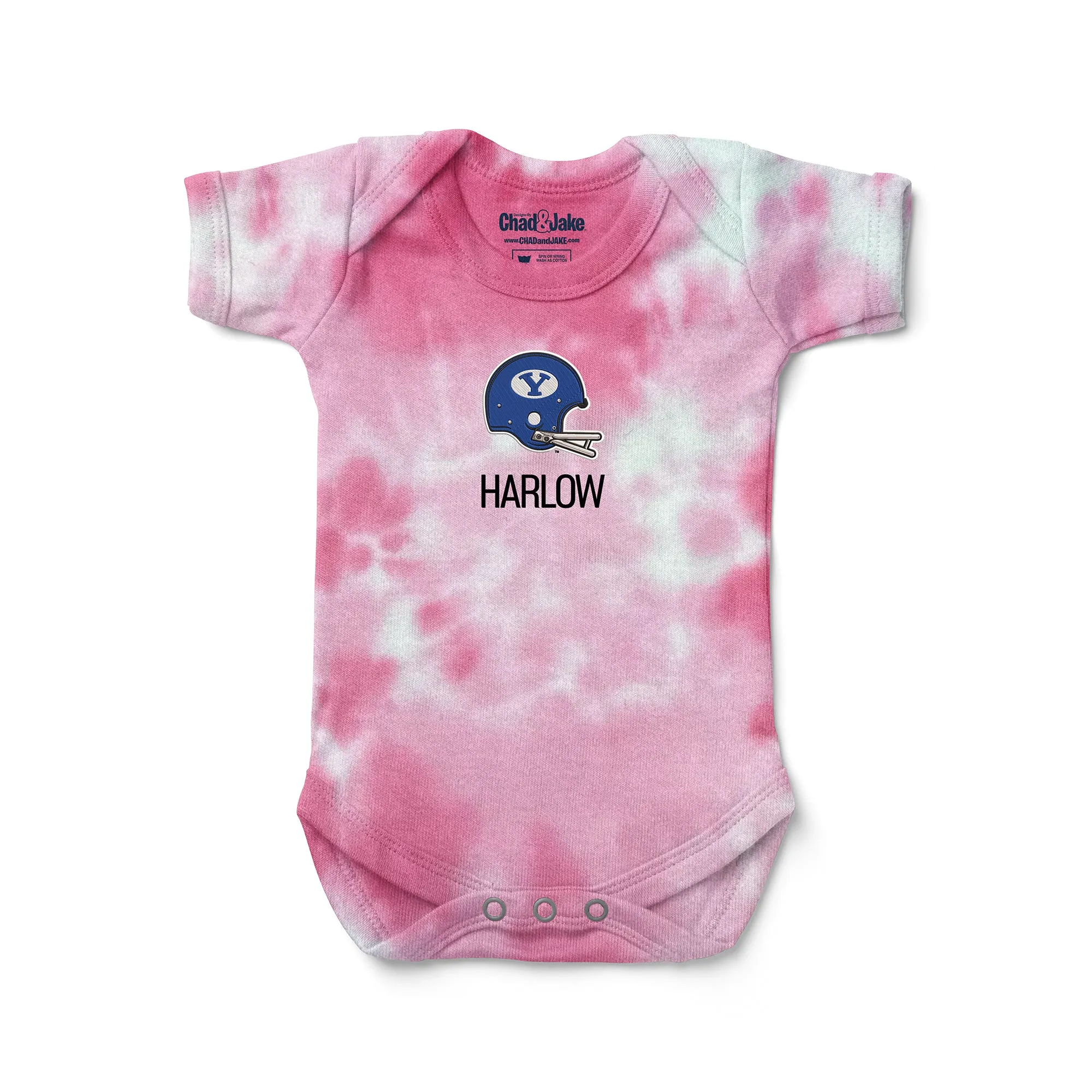 Personalized Brigham Young Cougars Helmet Tie Dye Bodysuit