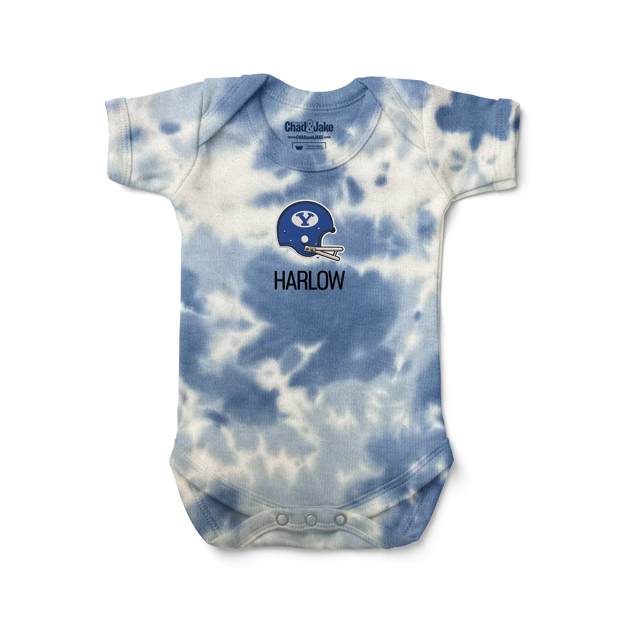 Personalized Brigham Young Cougars Helmet Tie Dye Bodysuit