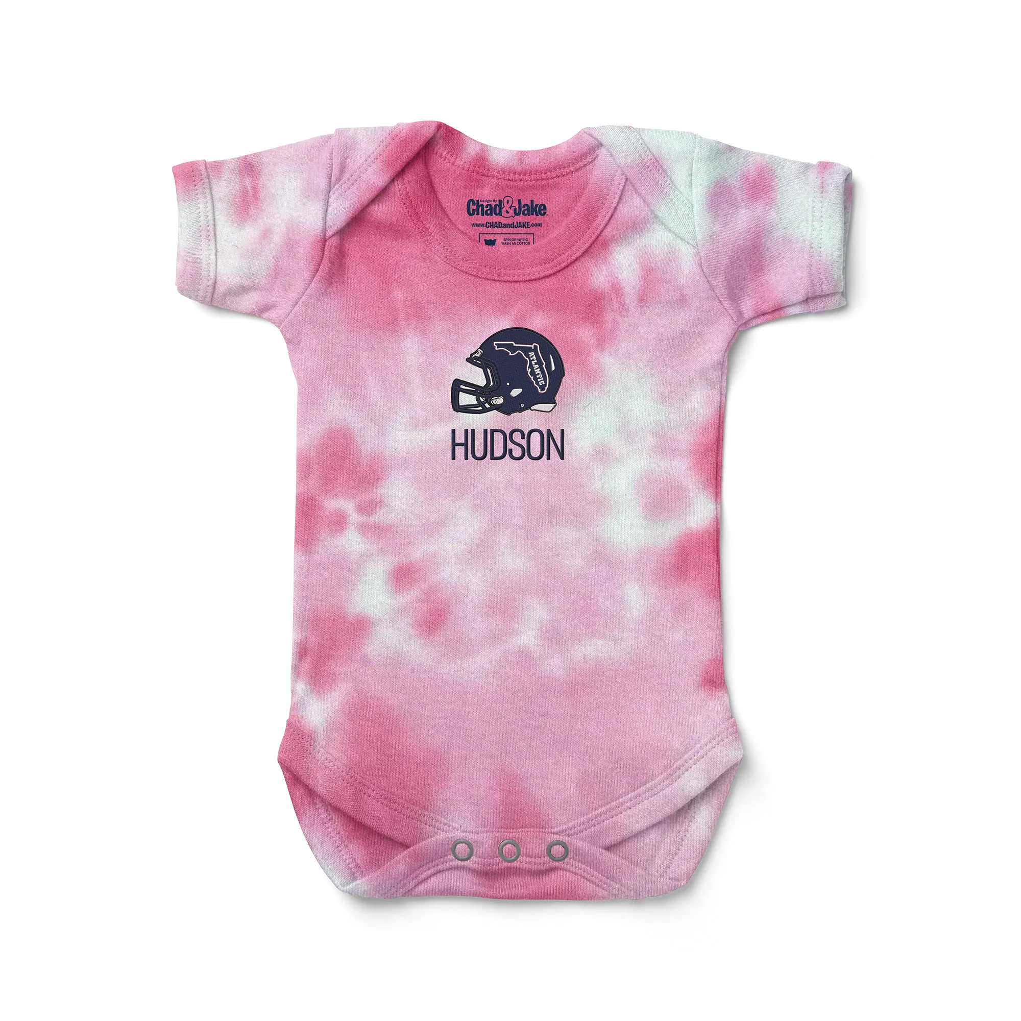 Personalized FAU Owls Helmet Tie Dye Bodysuit