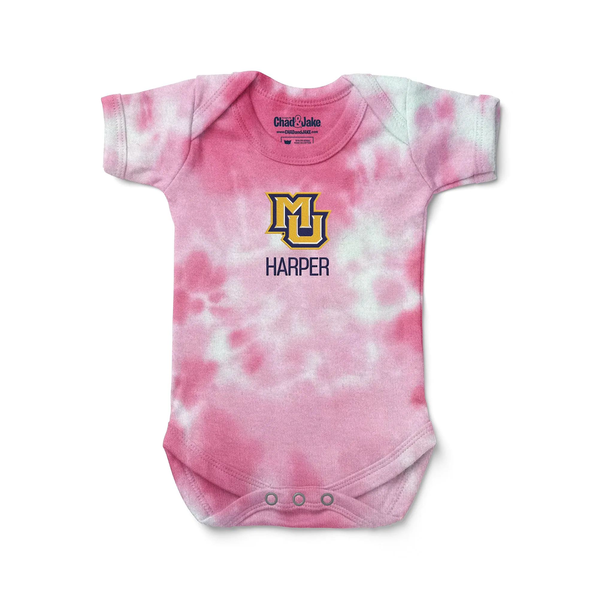 Personalized Marquette Golden Eagles Tie Dye Bodysuit