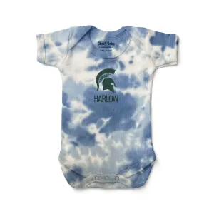 Personalized Michigan State Spartans Tie Dye Bodysuit