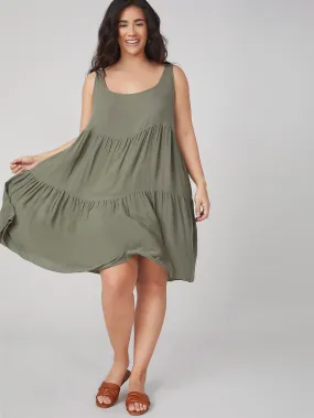 PLUS SIZE Adela Midi Dress - Khaki