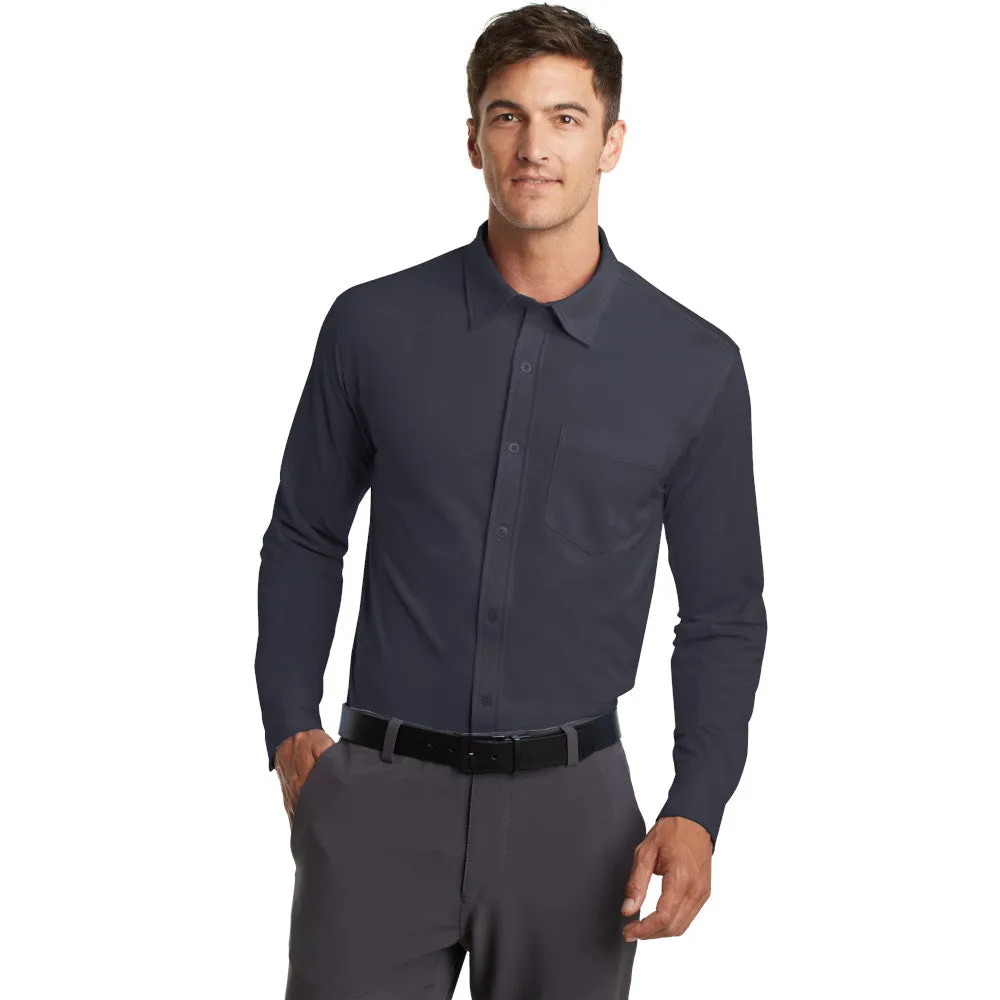 Port Authority® Dimension Knit Dress Shirt - Battleship Grey