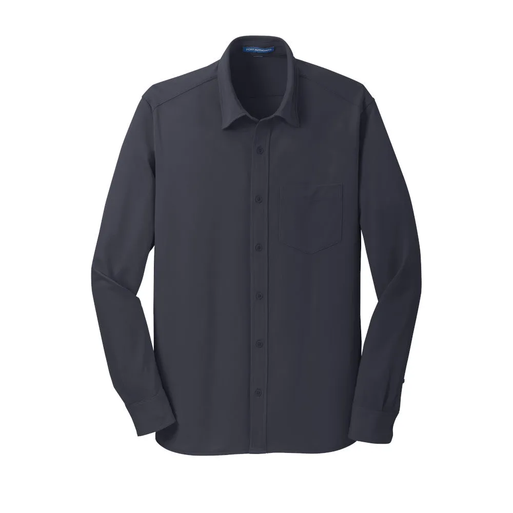 Port Authority® Dimension Knit Dress Shirt - Battleship Grey