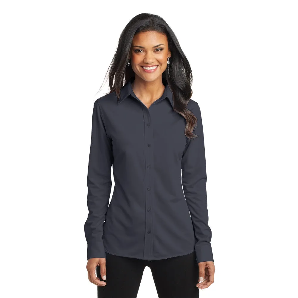 Port Authority® Women's Dimension Knit Dress Shirt - Battleship Grey