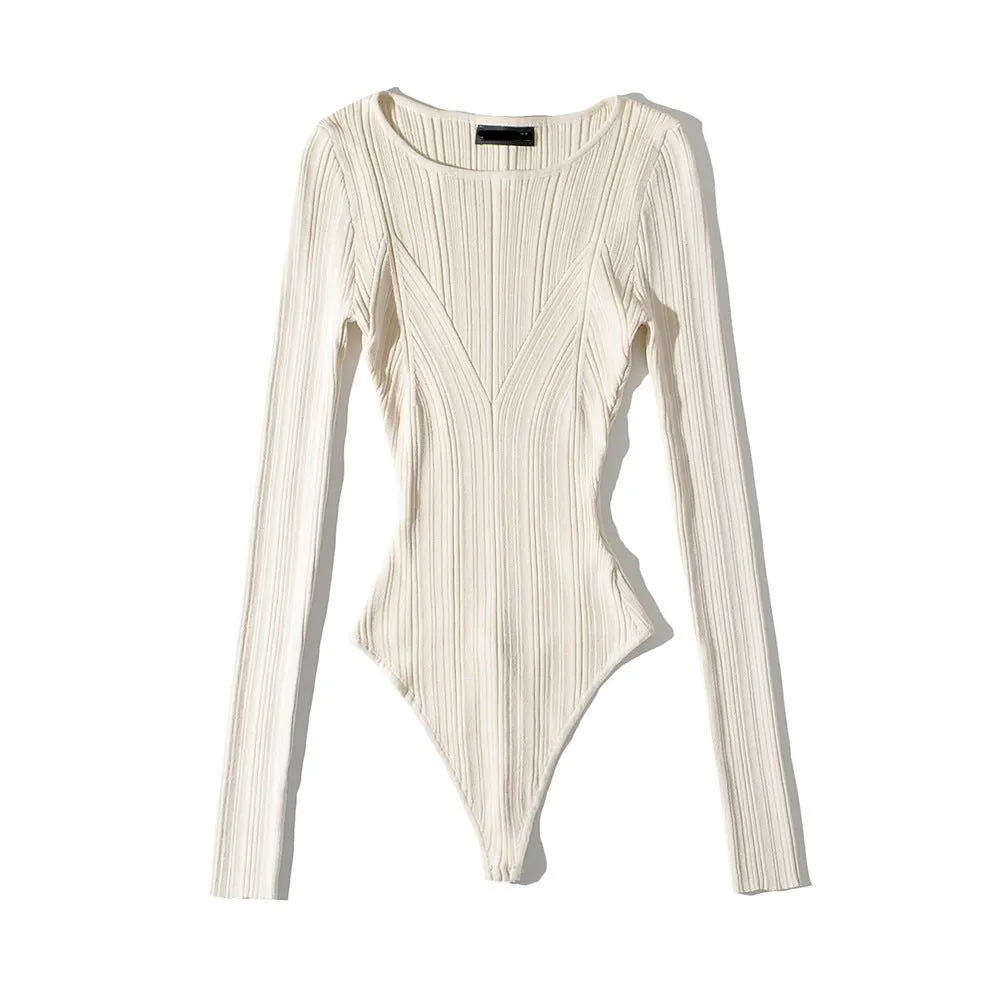 Pre Order:  Contoured Ribbed Boatneck Knit Bodysuit