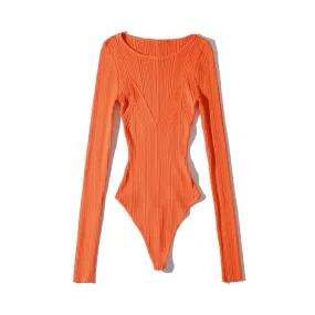 Pre Order:  Contoured Ribbed Boatneck Knit Bodysuit