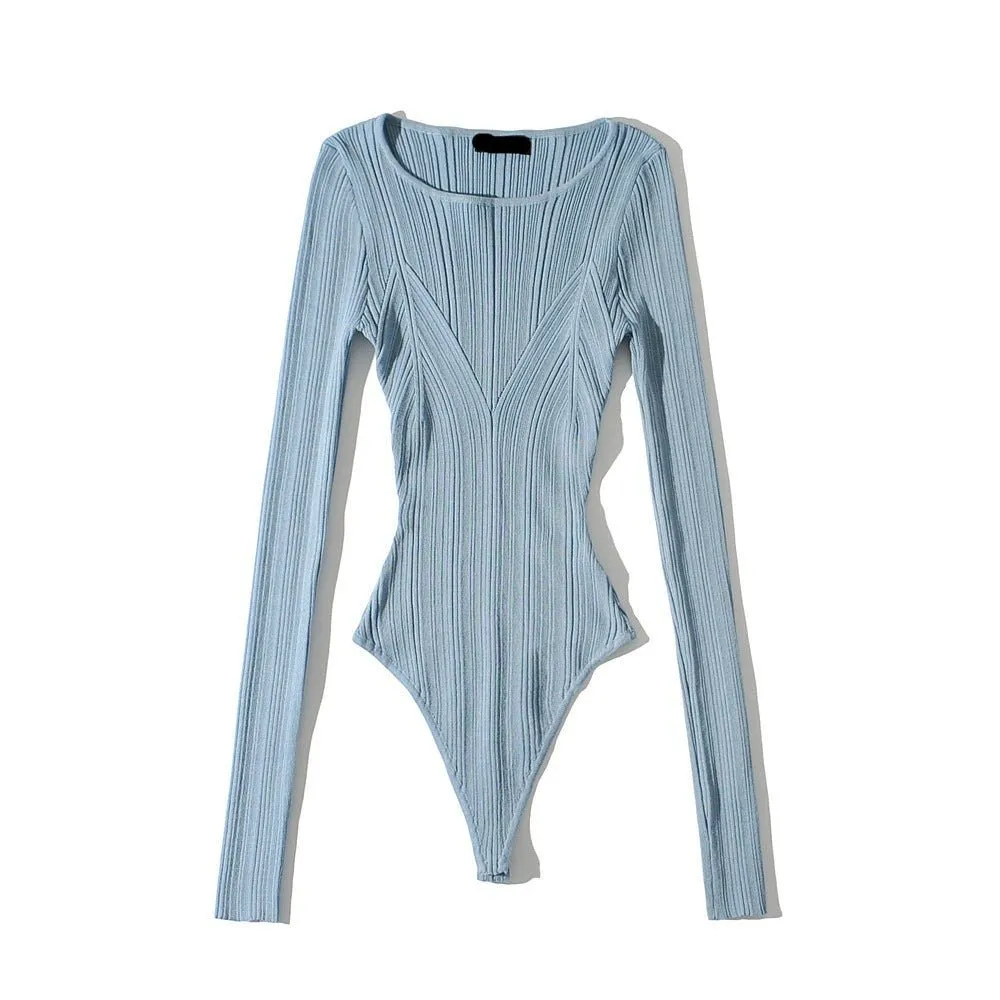 Pre Order:  Contoured Ribbed Boatneck Knit Bodysuit