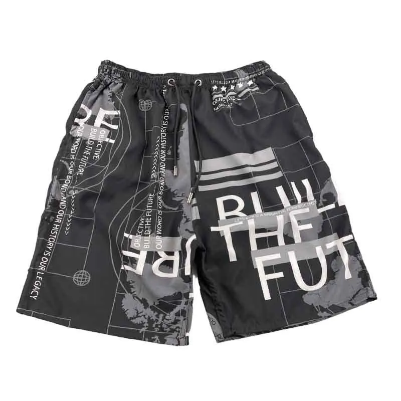 Printed Board Shorts Drawstring Casual Pants Summer