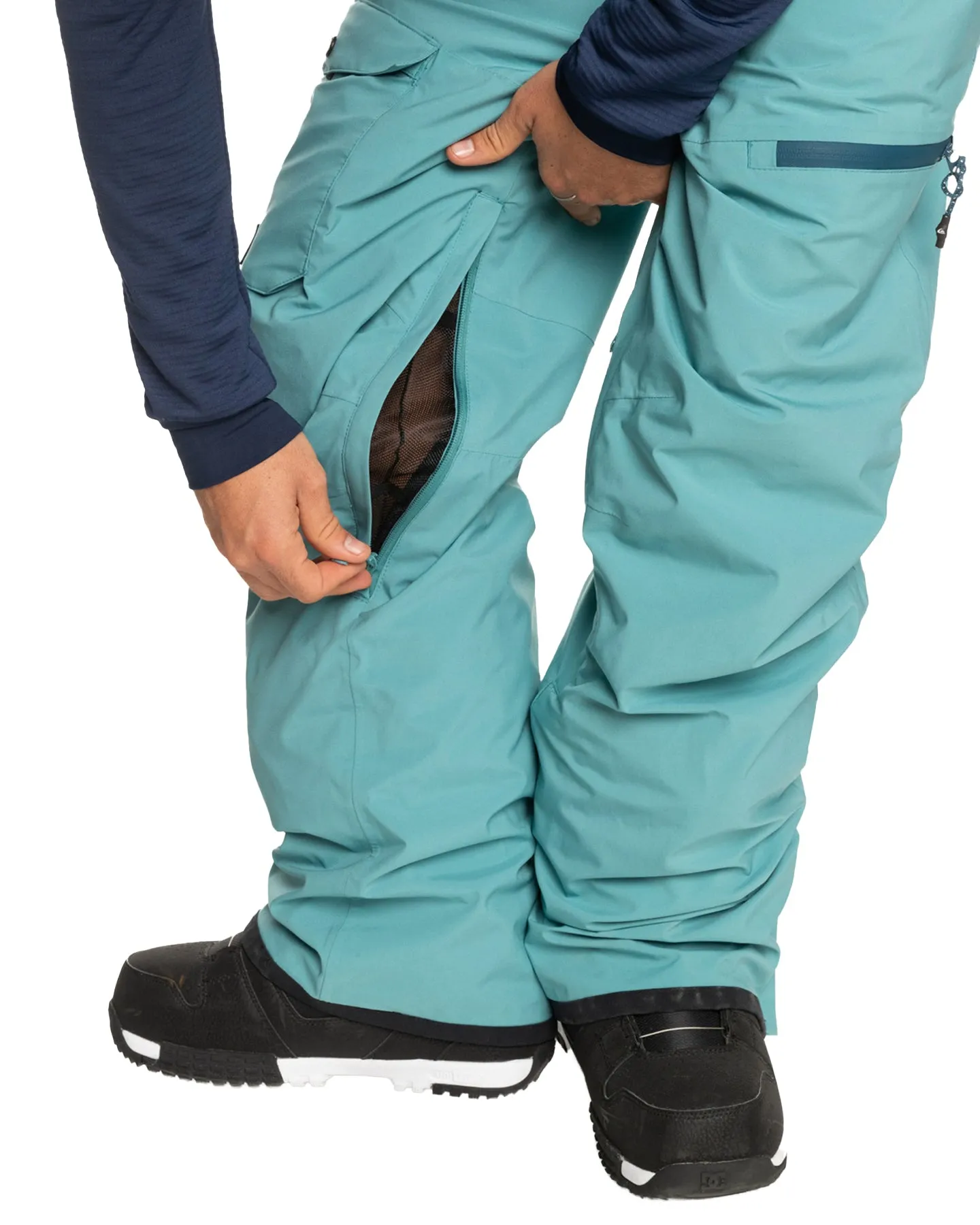 Quiksilver Men's Utility Technical Snow Bib Pants - Brittany Blue