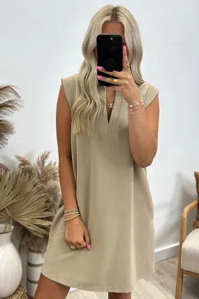 "Metropolitan Mood" Dress (Taupe)