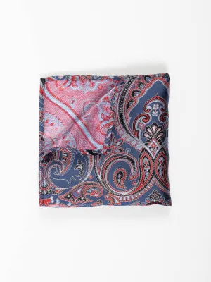 Red/Navy Paisley Pocket Square