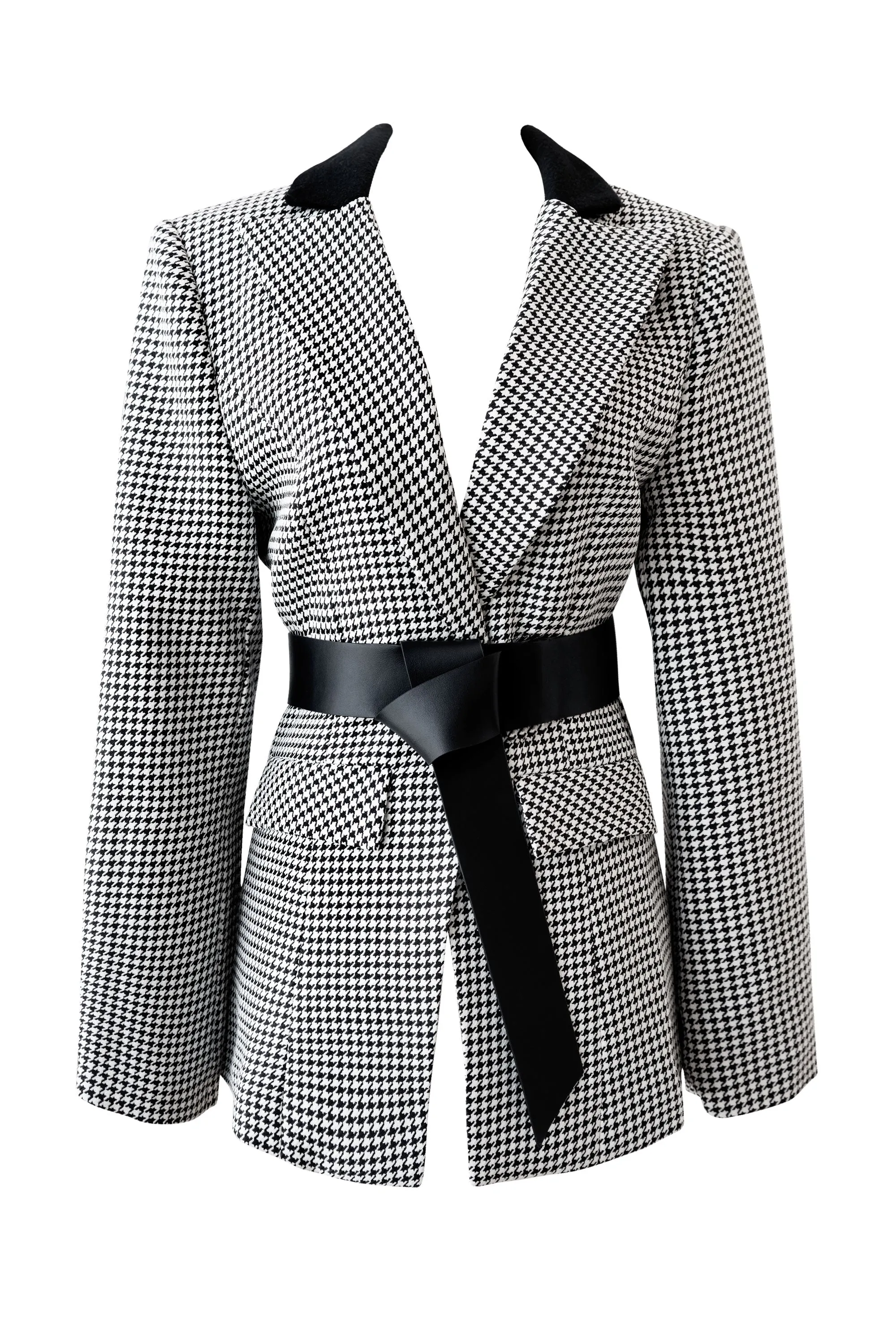 Regina Houndstooth Blazer w/Belt