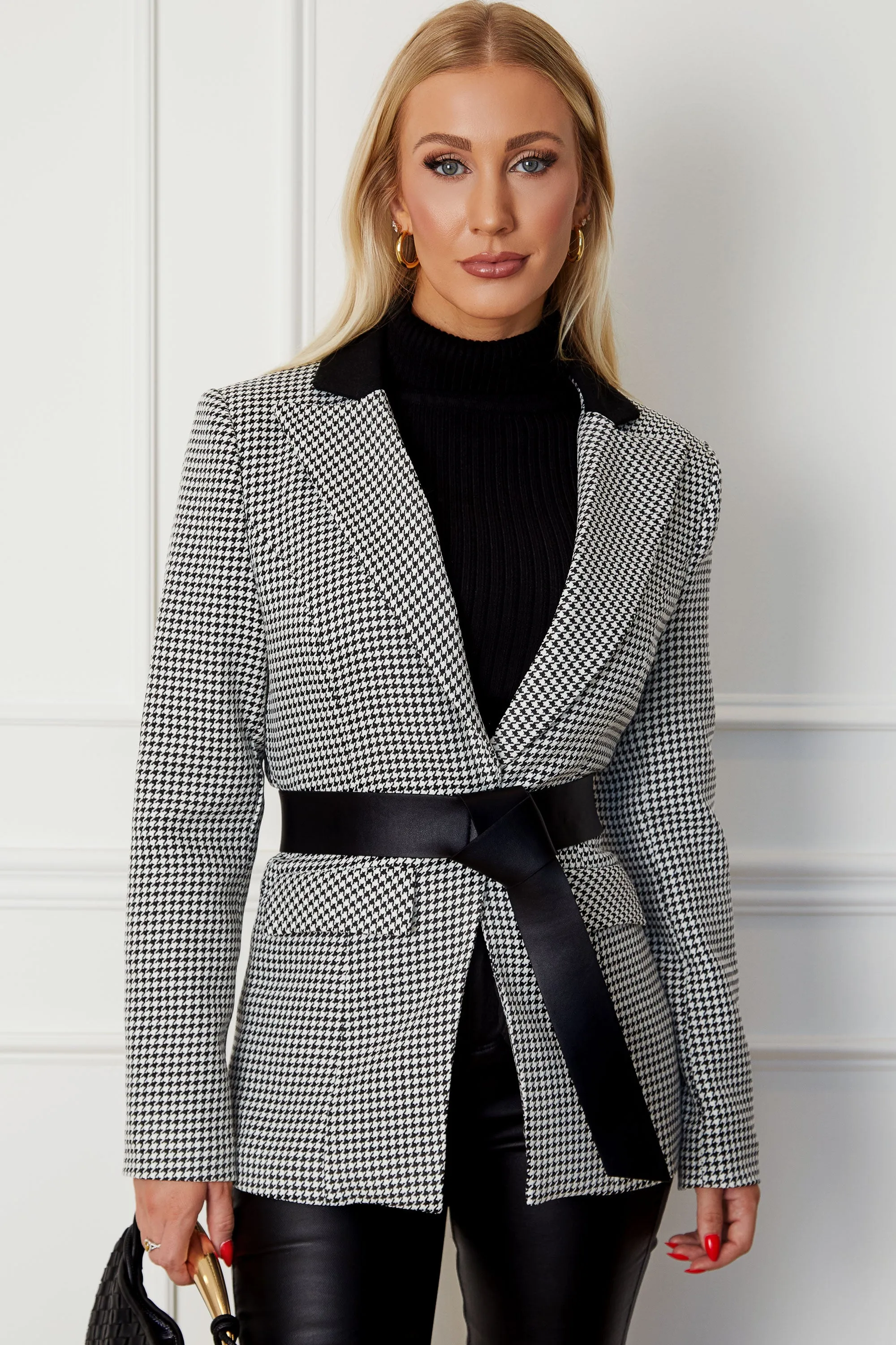 Regina Houndstooth Blazer w/Belt