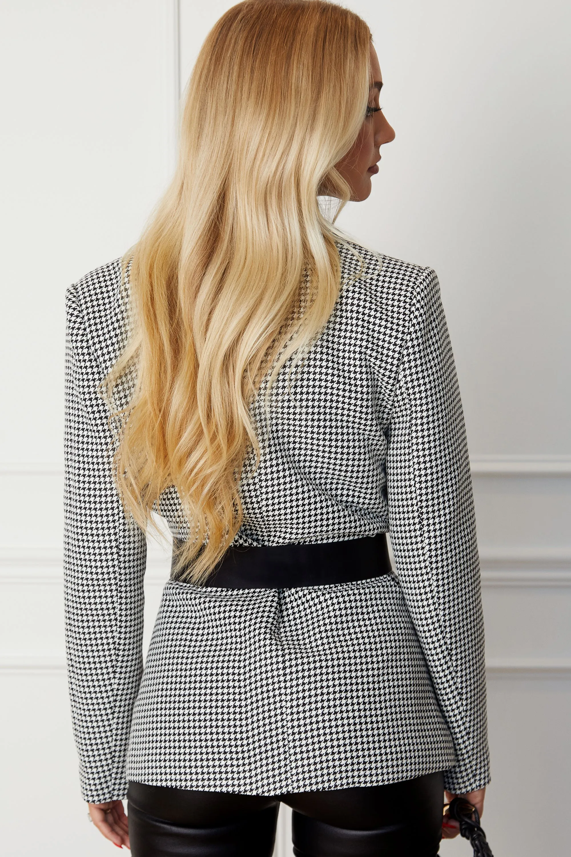 Regina Houndstooth Blazer w/Belt