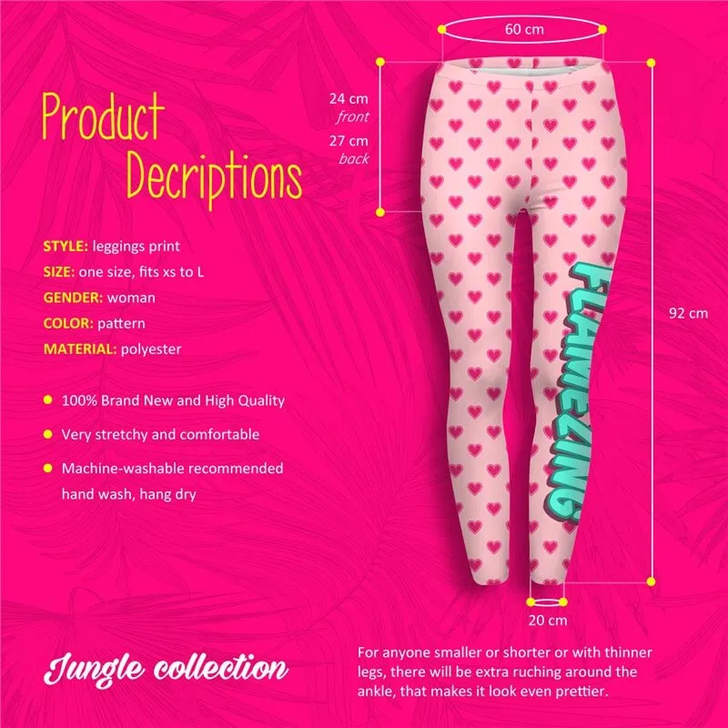 Regular Leggings (8-12 UK Size) - Flamezing Hearts