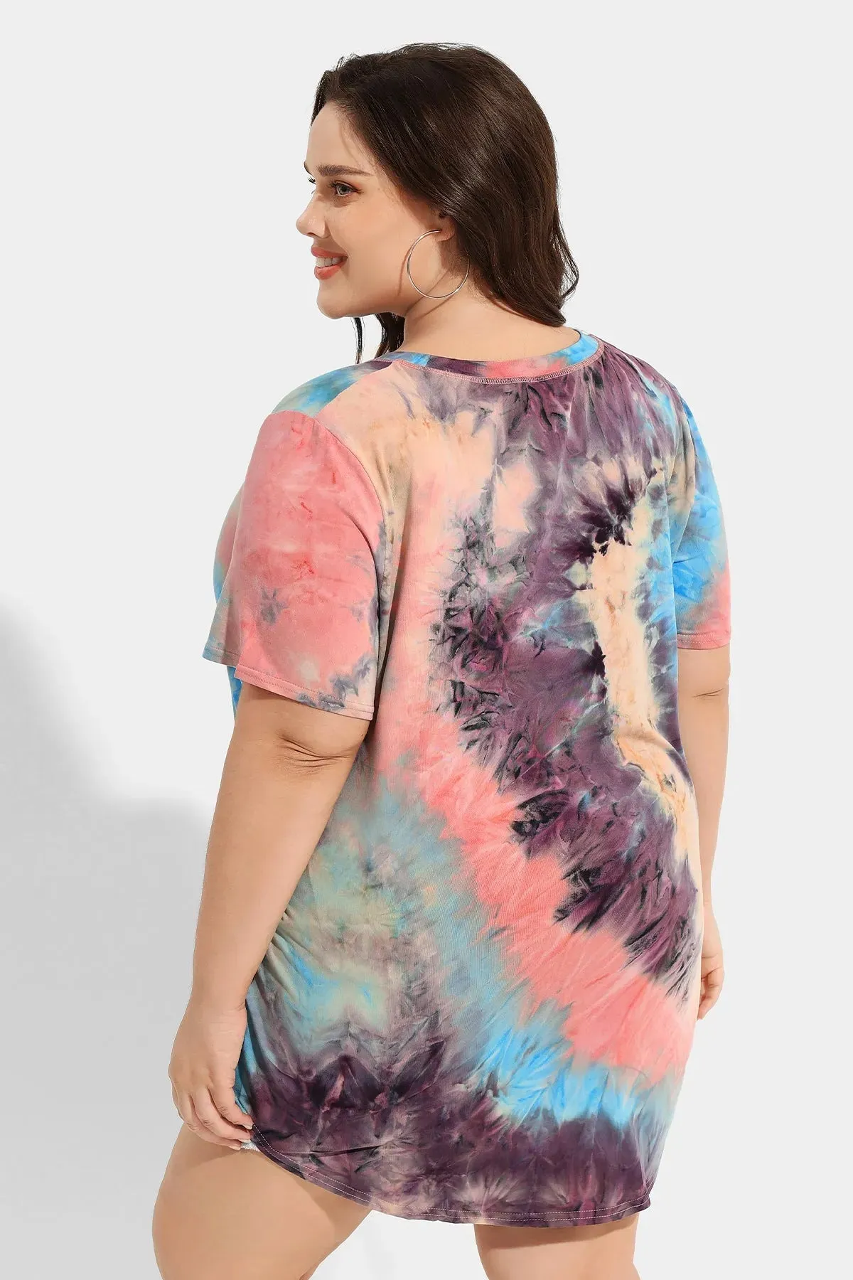 Ritera Contrast Tie Dye Loose Tunic T-Shirt