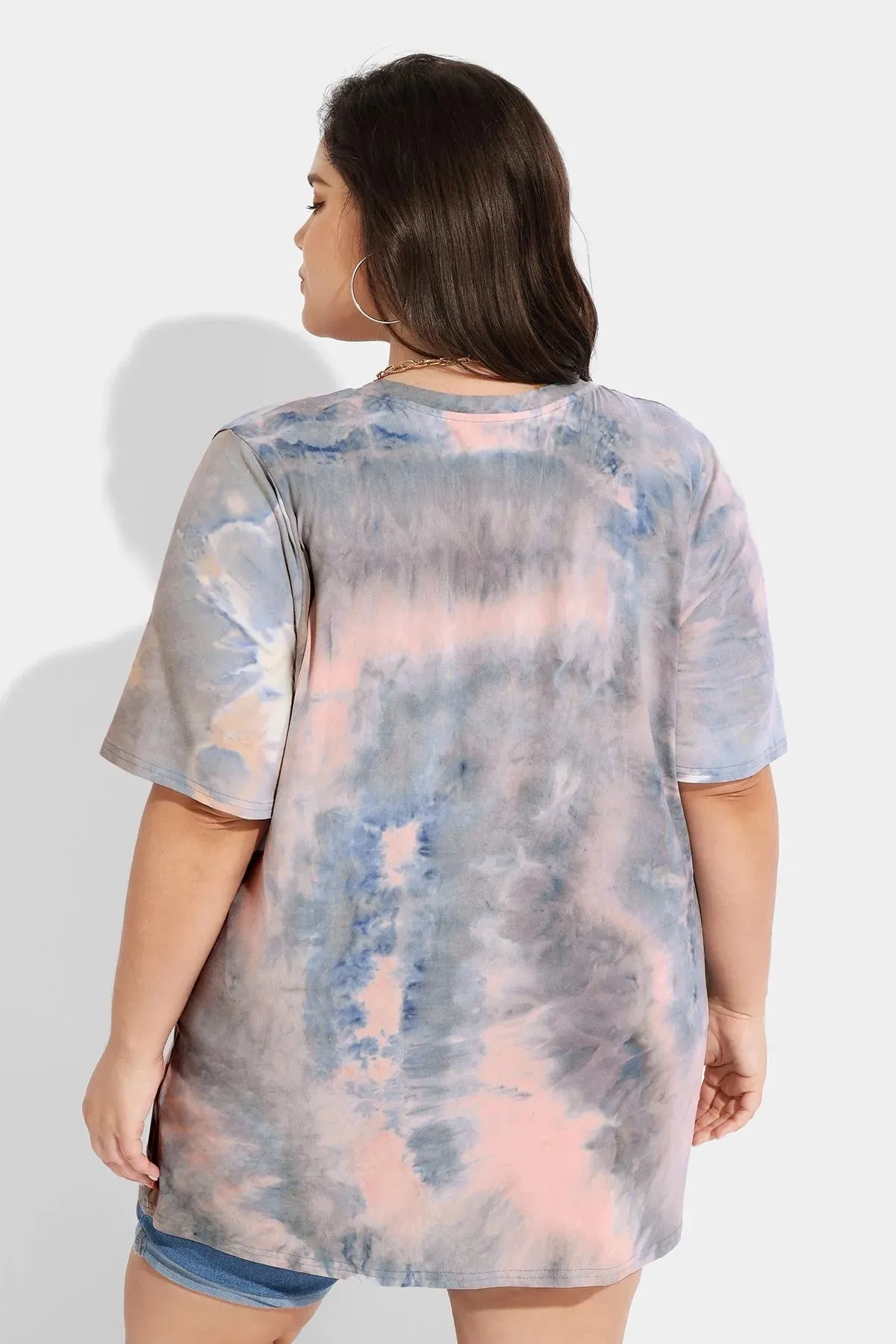 Ritera Cruise Tie Dye Heather Crewneck Tunic T-Shirt