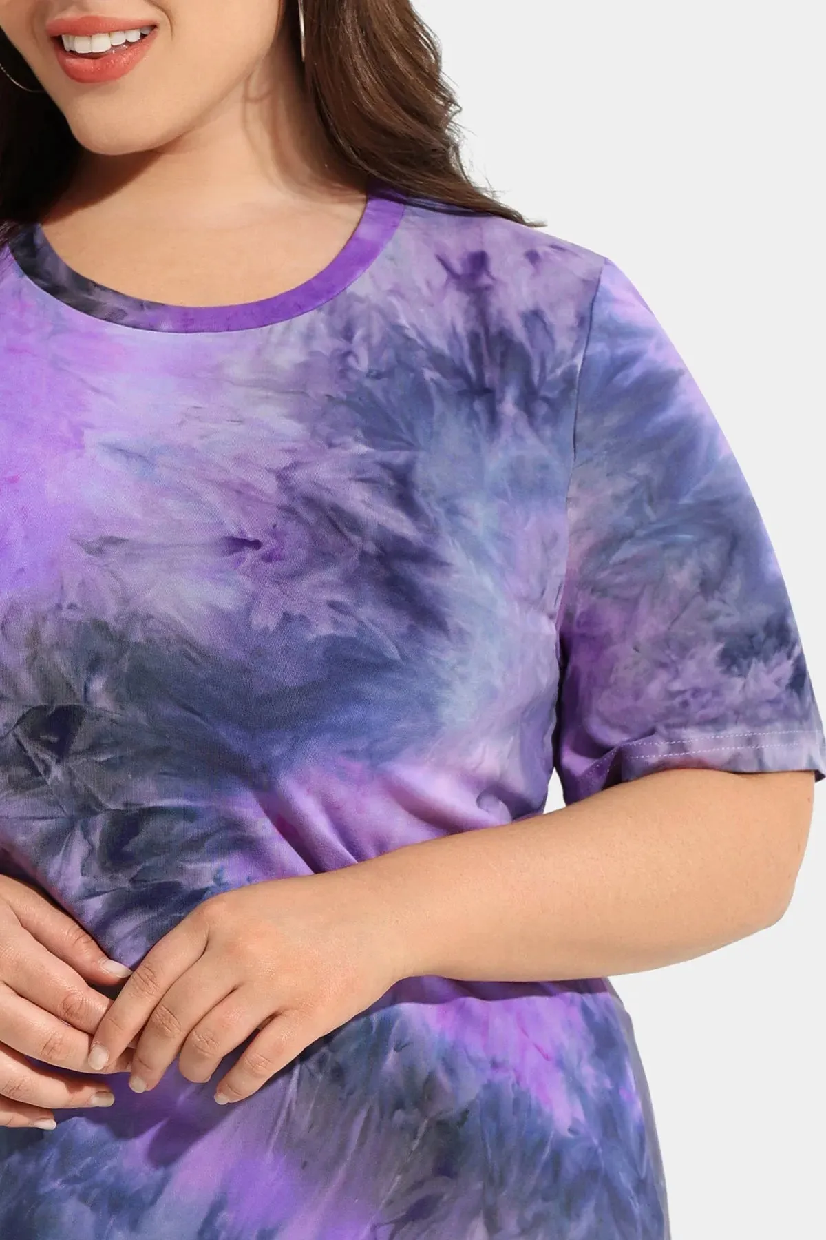 Ritera Cruise Tie Dye Heather Short Sleeve Tunic T-Shirt