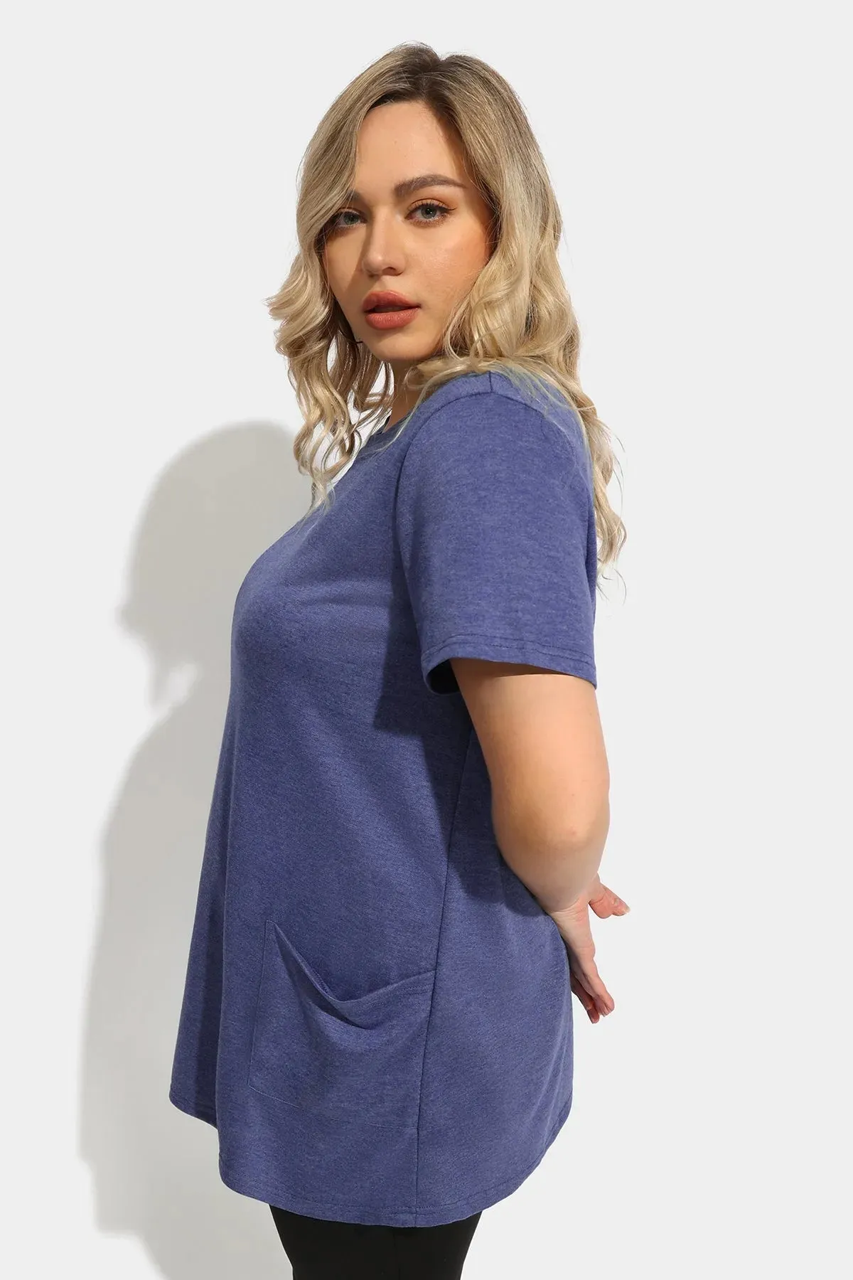 Ritera Essential Solid Loose Tunic Pockets T-Shirt