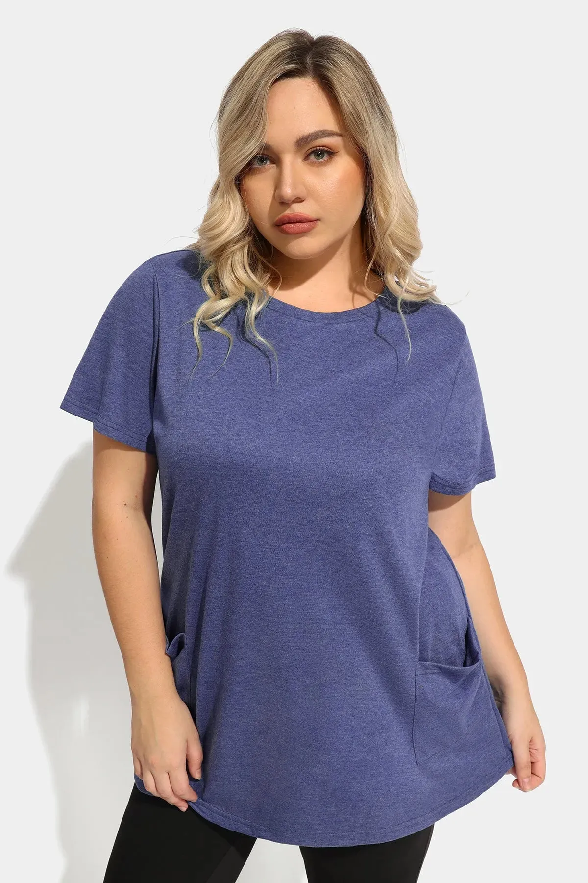 Ritera Essential Solid Loose Tunic Pockets T-Shirt