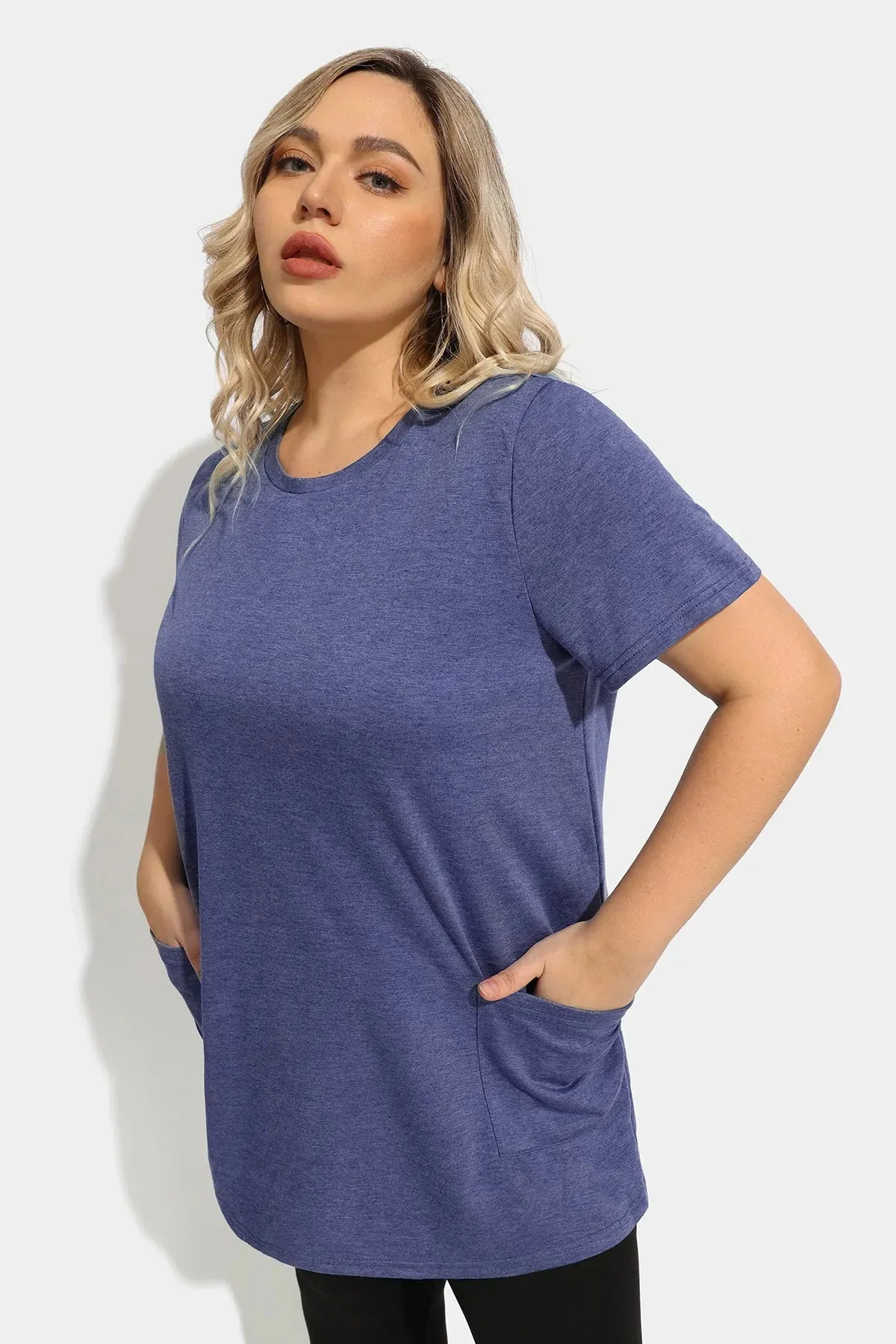 Ritera Essential Solid Loose Tunic Pockets T-Shirt