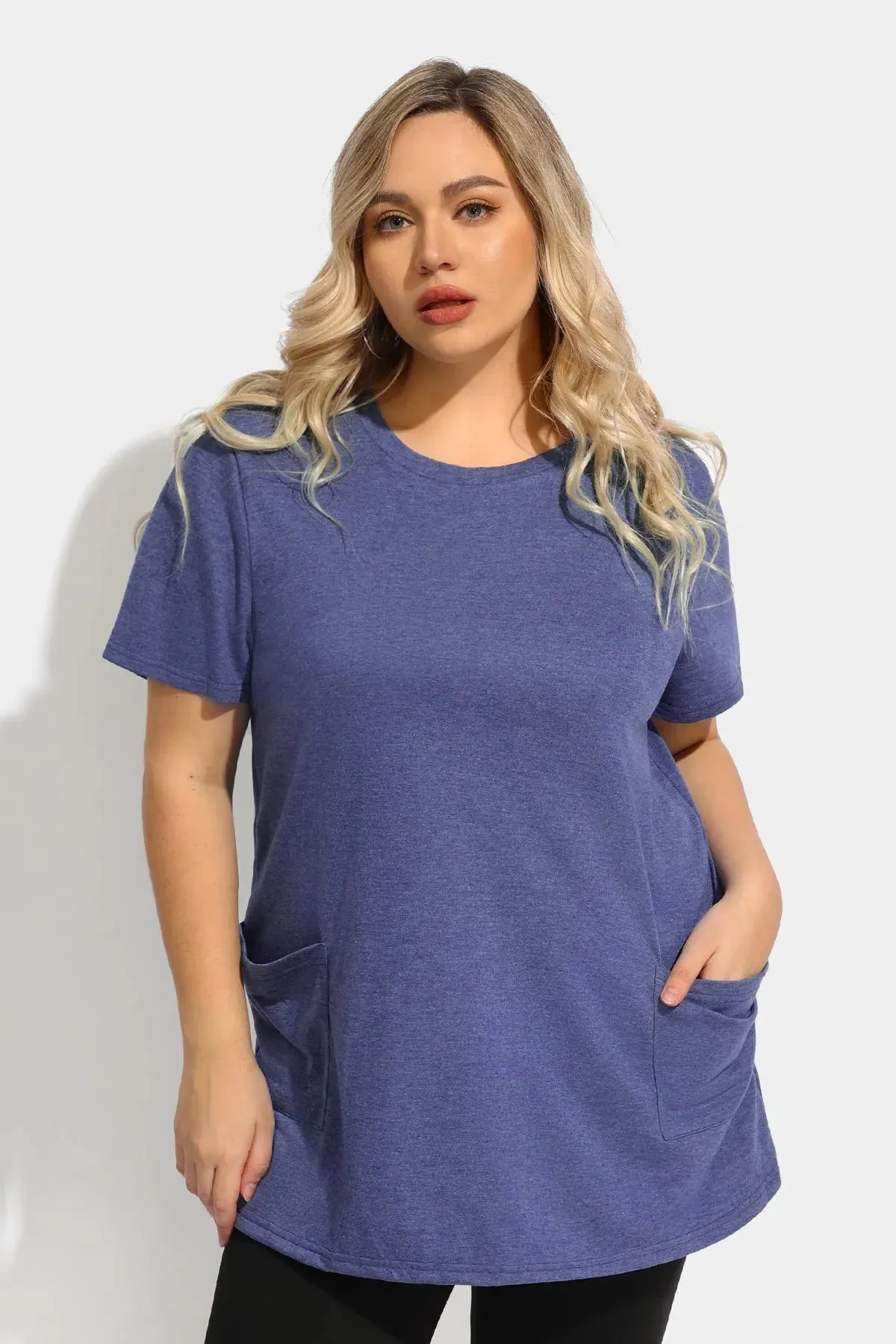 Ritera Essential Solid Loose Tunic Pockets T-Shirt