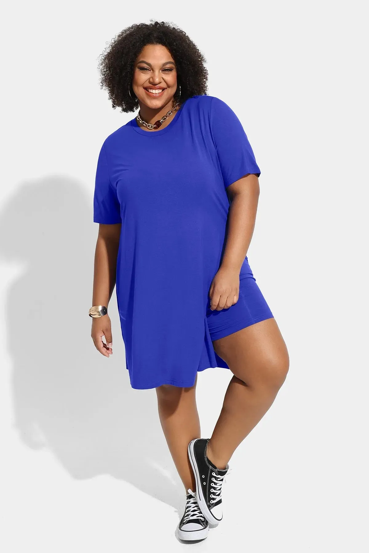 Ritera Soft Short Sleeve Tunic Shorts Lounge Blue Suit