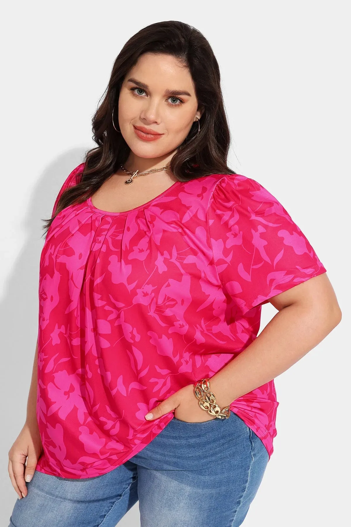 Ritera Supersoft Floral Resort Pleated Blouse