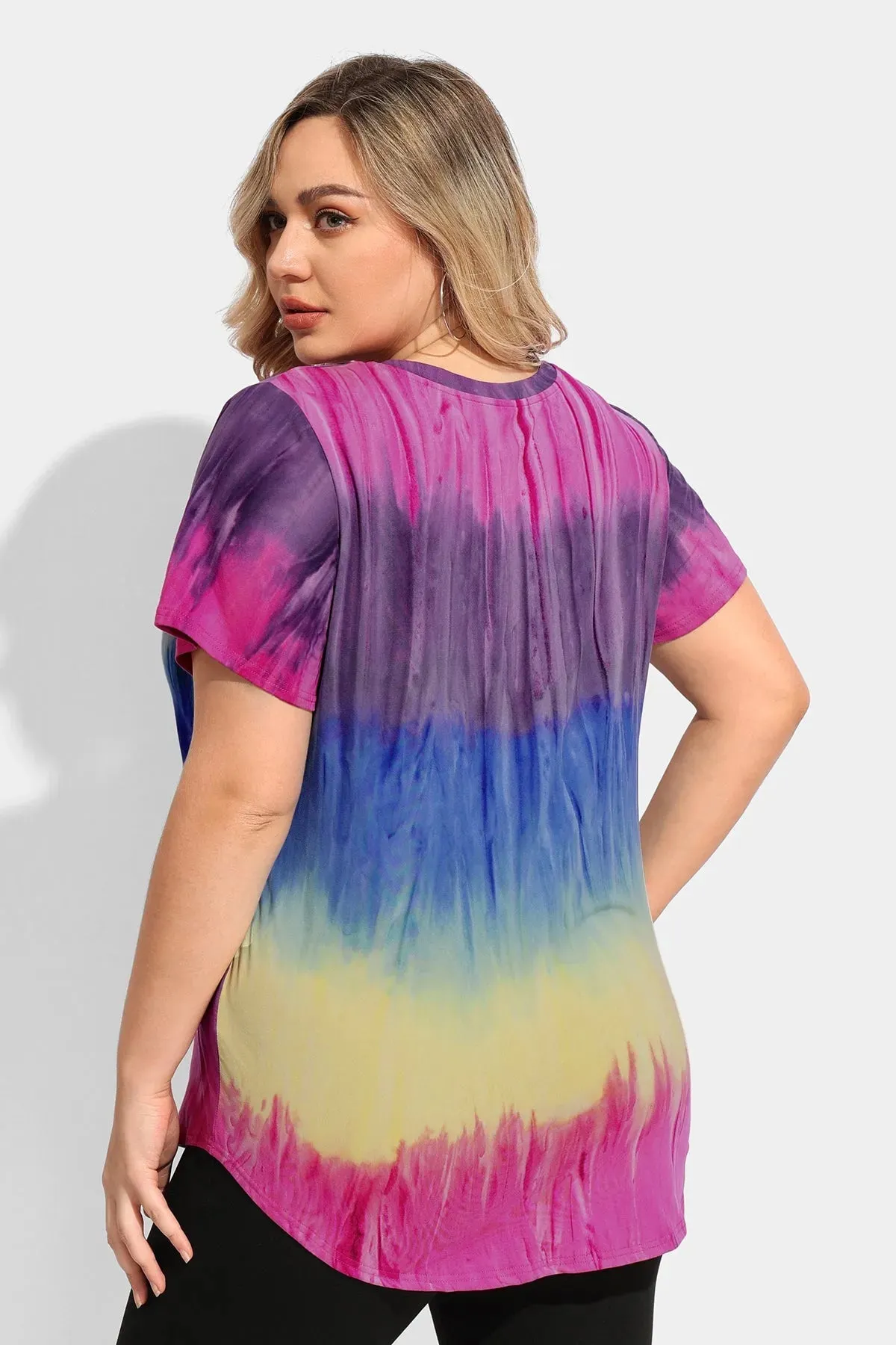 Ritera Tie Dye Supersoft V Neck Tunic T-Shirt