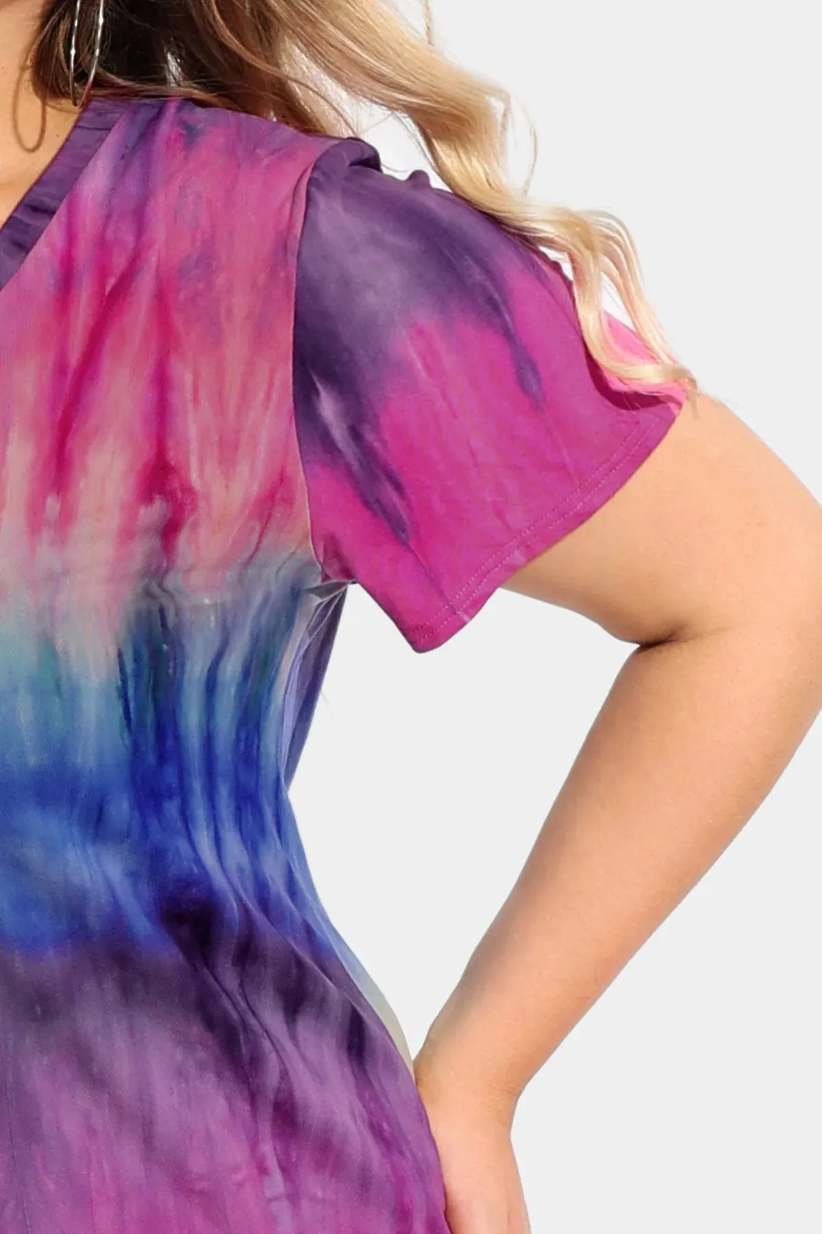 Ritera Tie Dye Supersoft V Neck Tunic T-Shirt